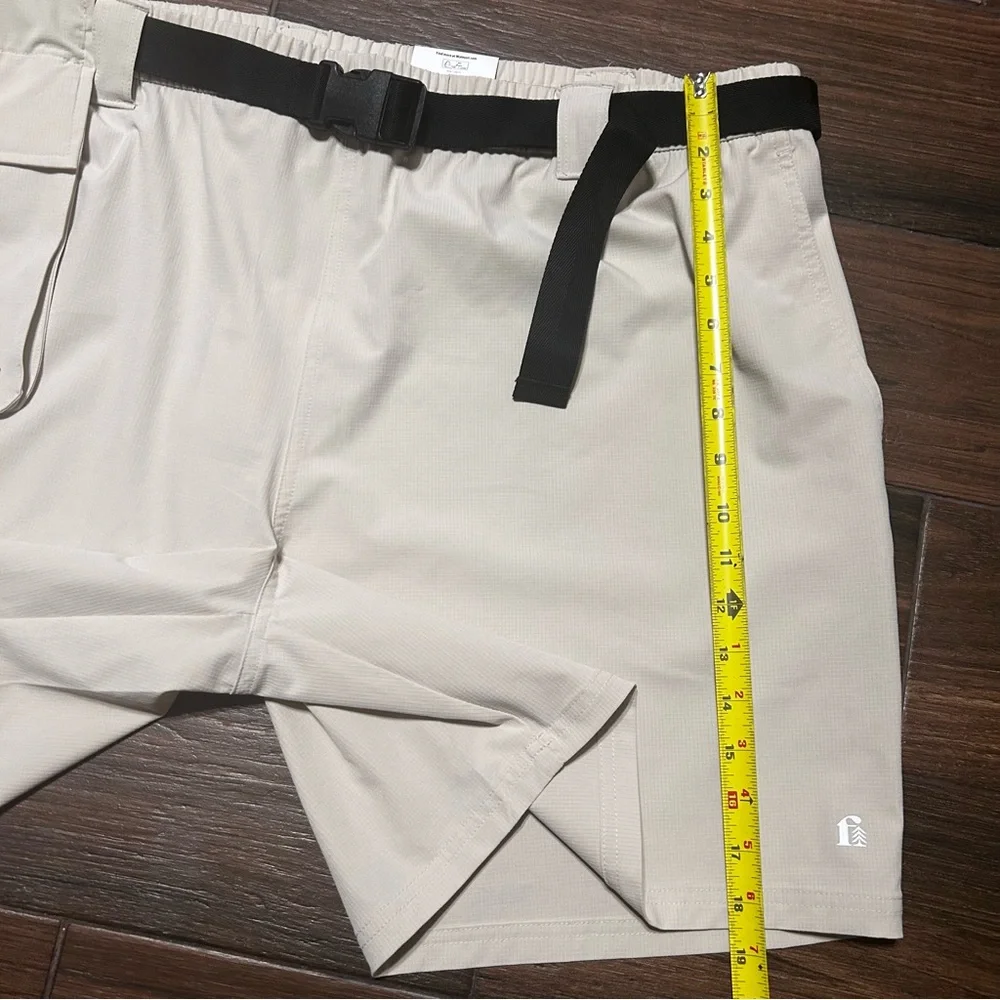 Bonobos Fielder XXL Men’s Utility Shorts 7” Inseam Beige Cream Belt Cargo Pocket